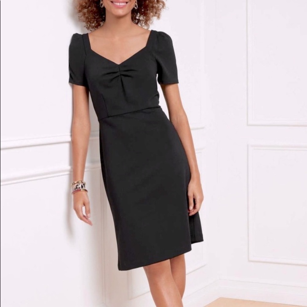 Talbots Puff Sleeve Crepe Knit Dress 24W